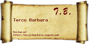 Tercs Barbara névjegykártya